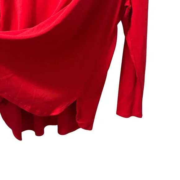 Chicos Red Mock Neck Long Sleeve Knit Tunic Top Size XL 100% Shirt. NWT - Picture 6 of 12